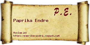 Paprika Endre névjegykártya