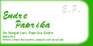 endre paprika business card